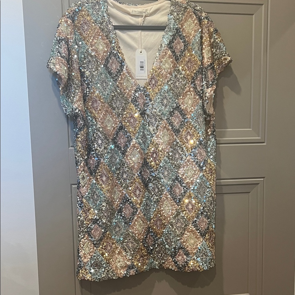 By Together Multicolor Sequin V-Neck Blouse